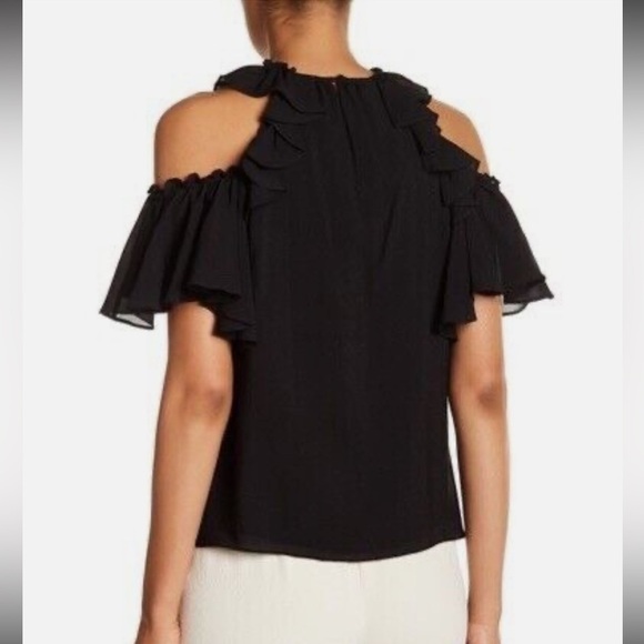 Rebecca Taylor Ruffle Silk Tank Top Black Size 12 Retail $250 Feminine - Picture 5 of 12